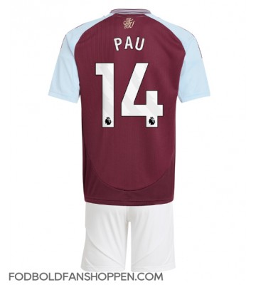 Aston Villa Pau Torres #14 Hjemmebanetrøje Børn 2024-25 Kortærmet (+ Korte bukser)